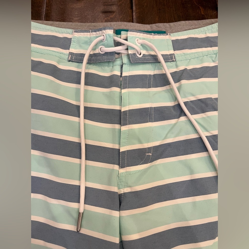 Bonobos Flat Front Blue Stripe Swim Trunks size Small - Picture 3 of 7